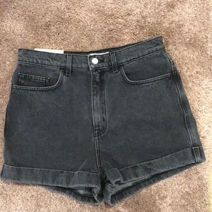 High-Waist Jean Cuff Shorts